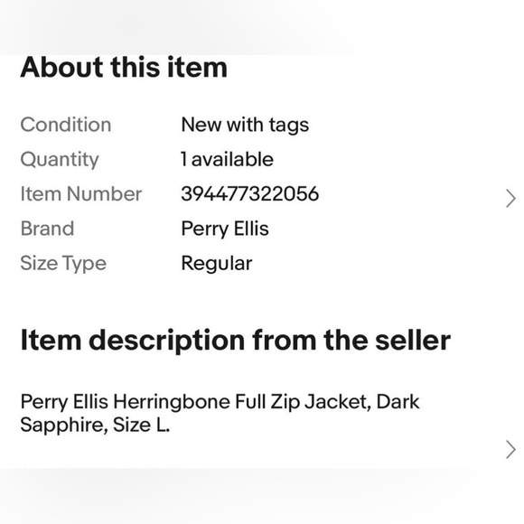 New Perry Ellis Jacket Designer With Tags Size Large. - Picture 9 of 11